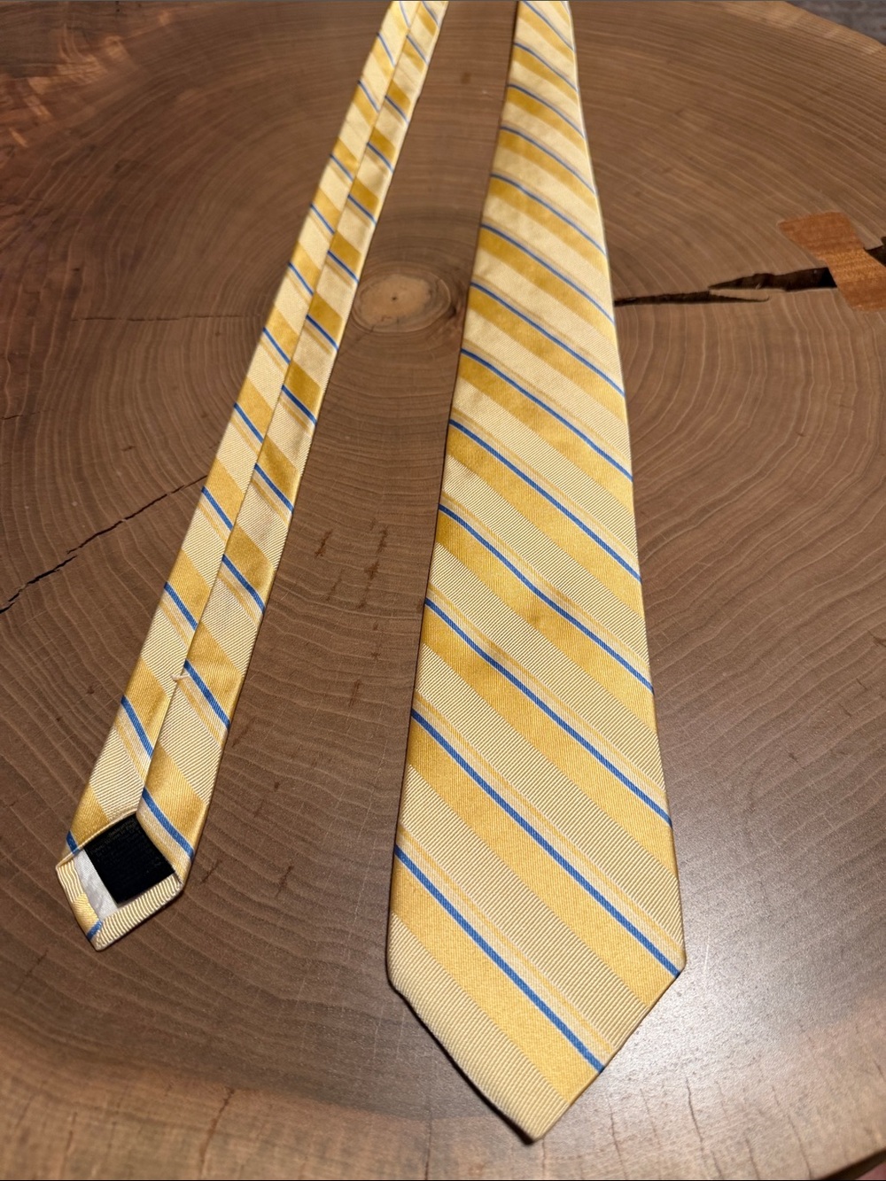 Men's Yellow Striped Silk Tie - Classic Business Style